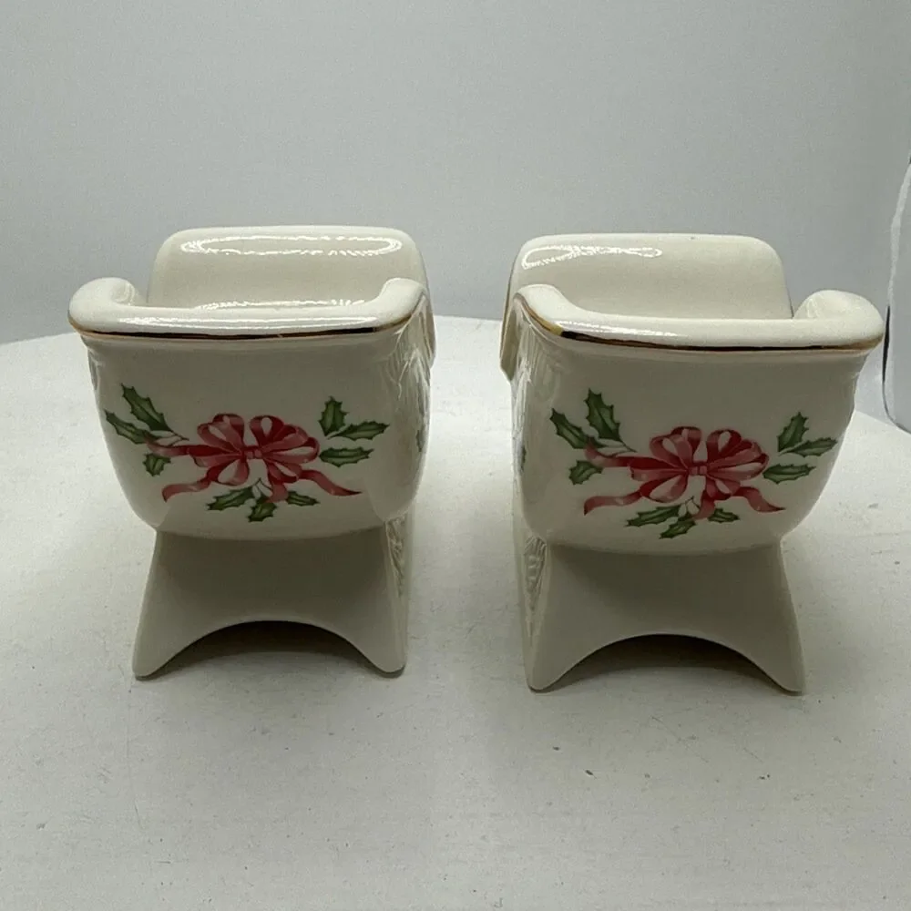 Lenox Holiday Sleigh Porcelain taper candle holder